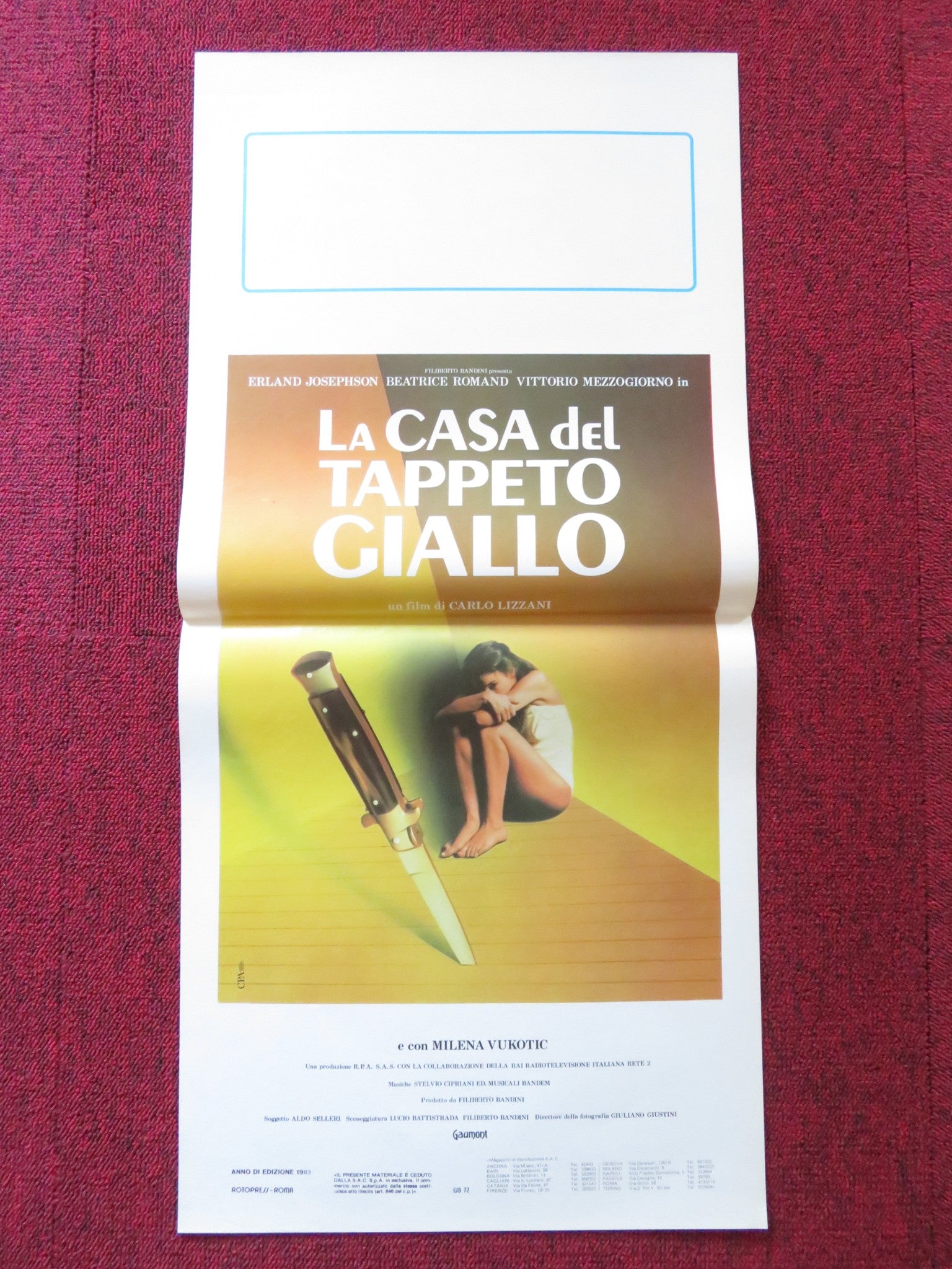 THE HOUSE OF THE YELLOW CARPET ITALIAN LOCANDINA POSTER ERLAND JOSEPHSON 1983 Rendezvous Cinema Movie posters