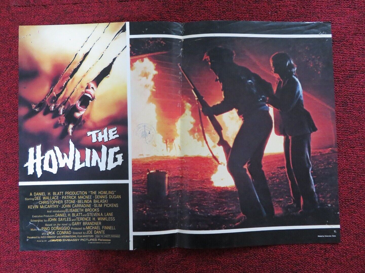 THE HOWLING - C ITALIAN FOTOBUSTA POSTER DEE WALLACE DENNIS DUGAN 1980 Movie posters