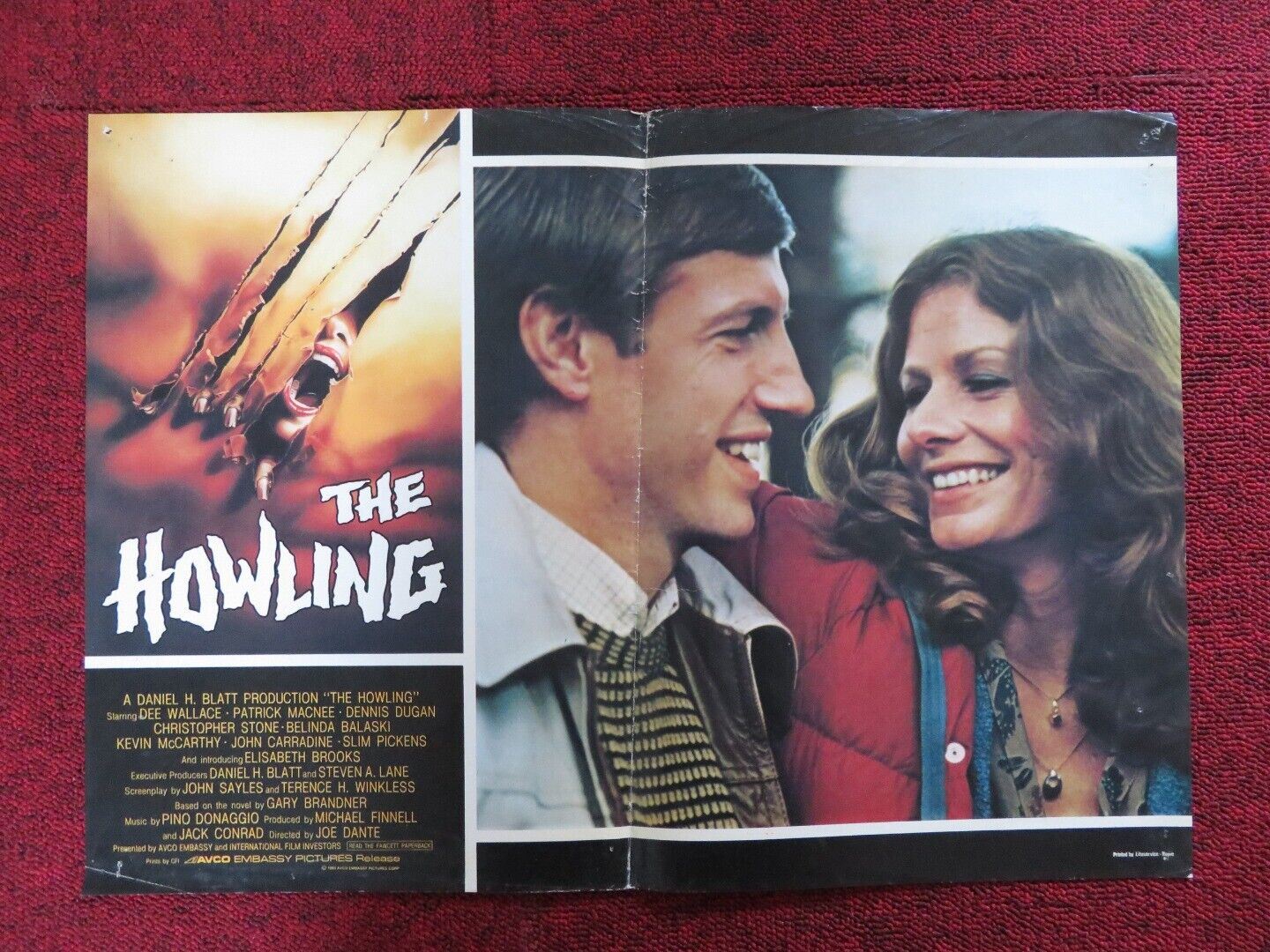 THE HOWLING - H ITALIAN FOTOBUSTA POSTER DENNIS DUGAN BELINDA BALASKI 1980 Movie posters