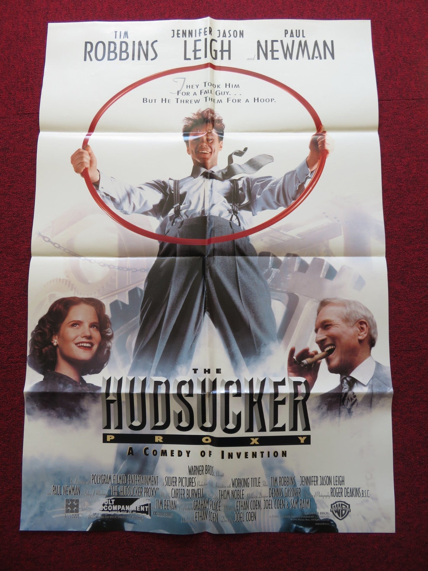 THE HUDSUCKER PROXY FOLDED US ONE SHEET POSTER TIM ROBBINS PAUL NEWMAN 1994 Rendezvous Cinema Movie posters