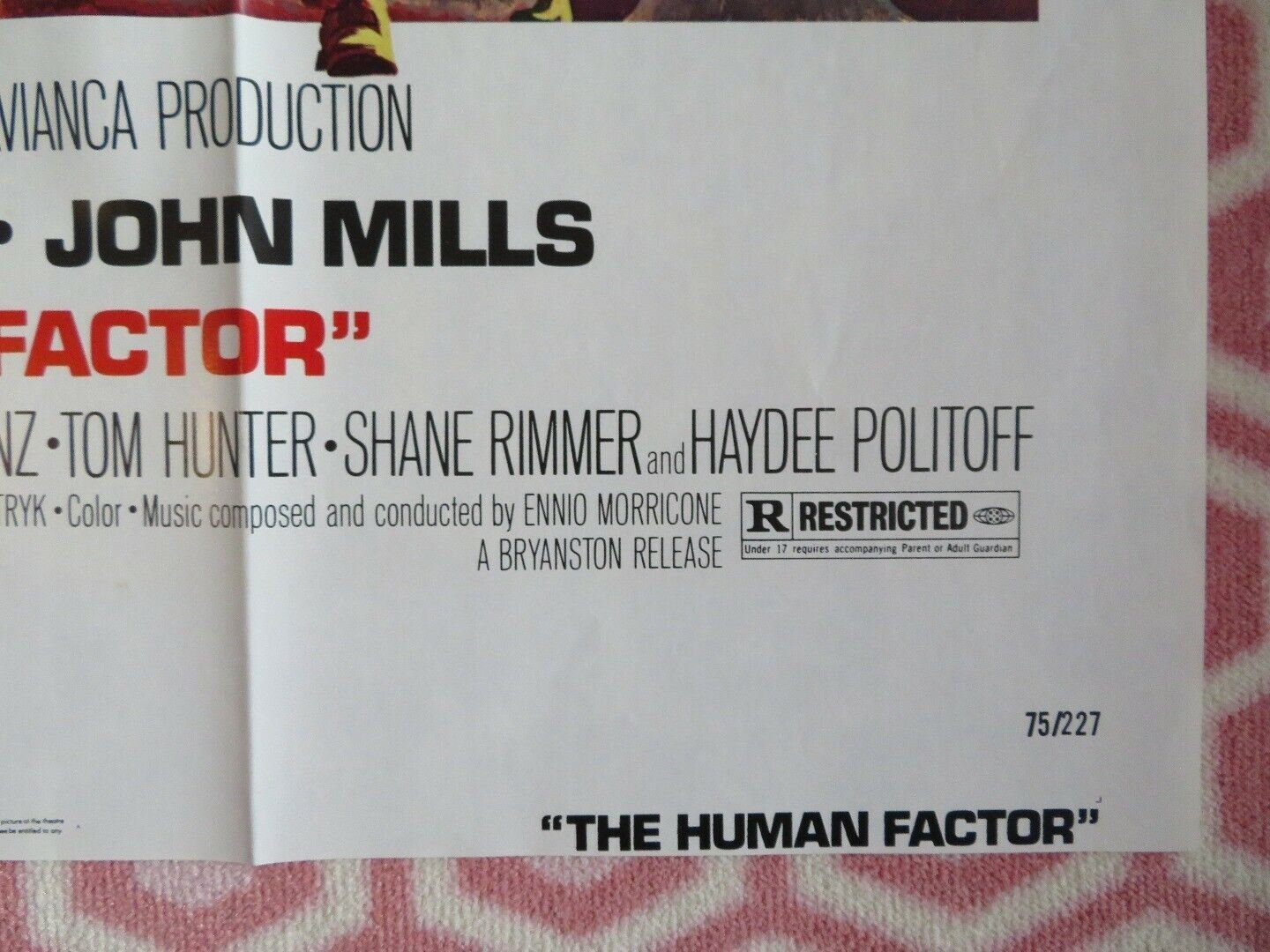 THE HUMAN FACTOR US ONE SHEET POSTER GEORGE KENNEDY JOHN MILLS 1975 Movie posters