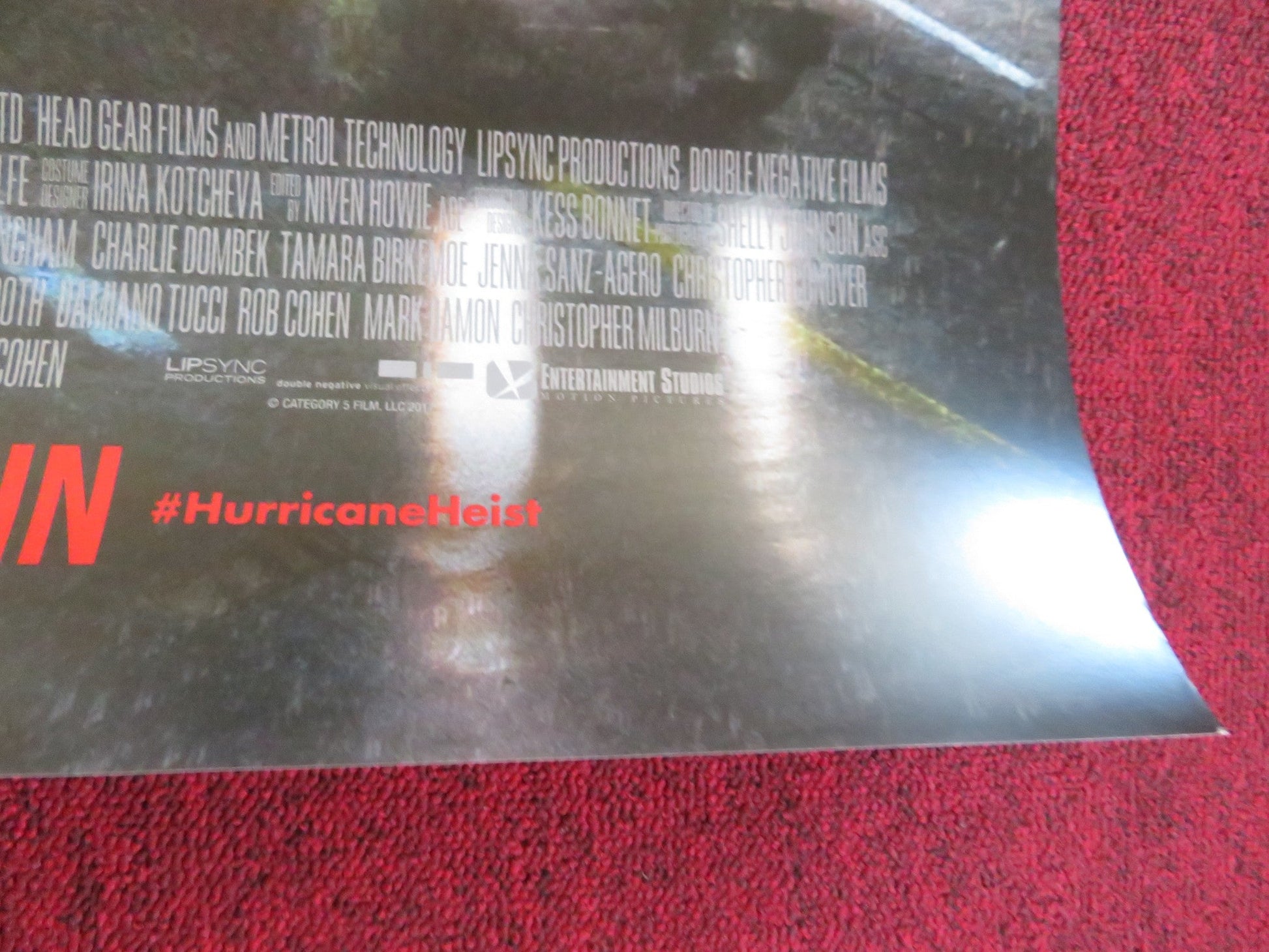 THE HURRICANE HEIST US ONE SHEET ROLLED POSTER TOBY KEBBELL MAGGIE GRACE 2018 Rendezvous Cinema Movie posters