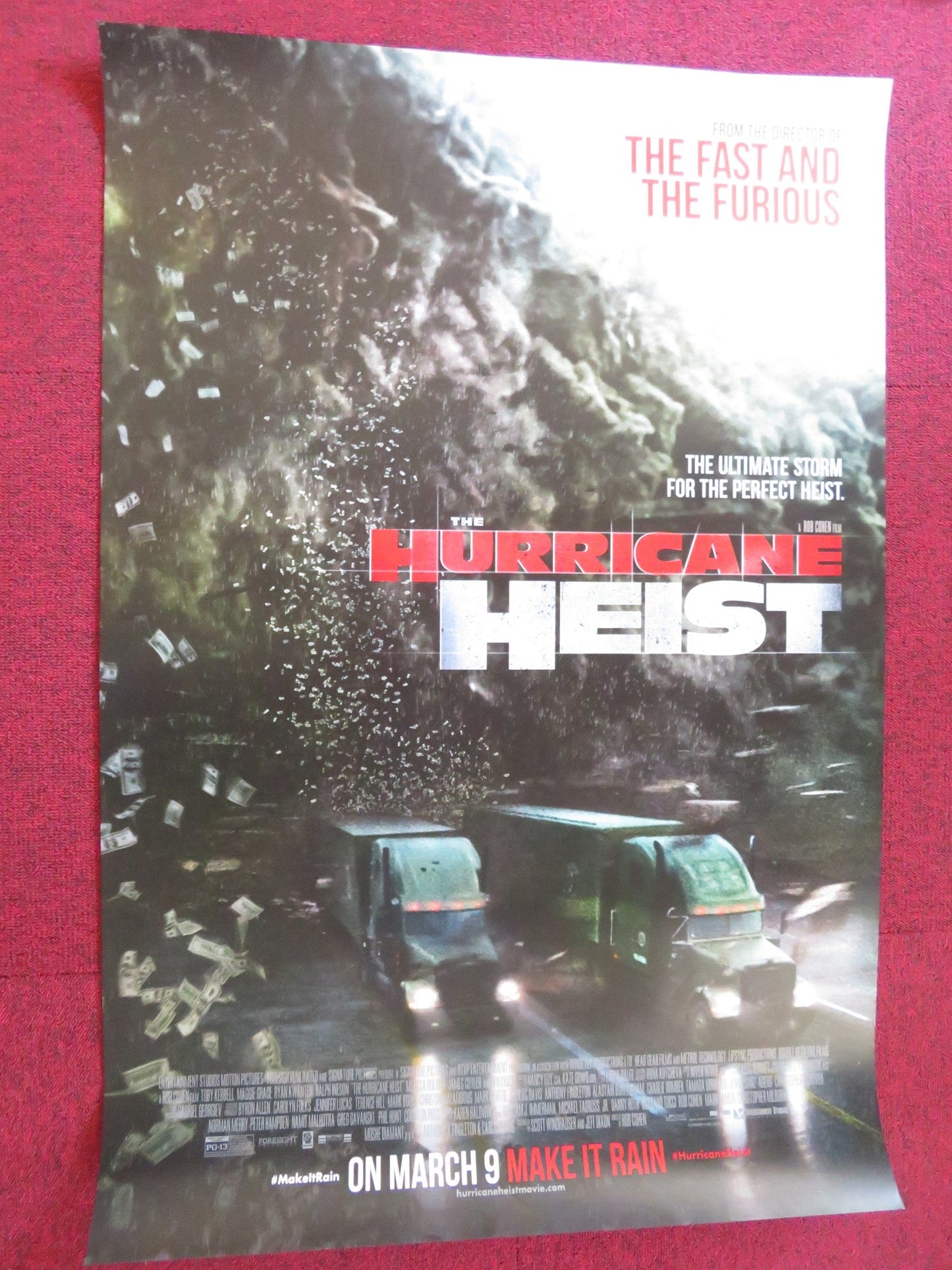 THE HURRICANE HEIST US ONE SHEET ROLLED POSTER TOBY KEBBELL MAGGIE GRACE 2018 Rendezvous Cinema Movie posters