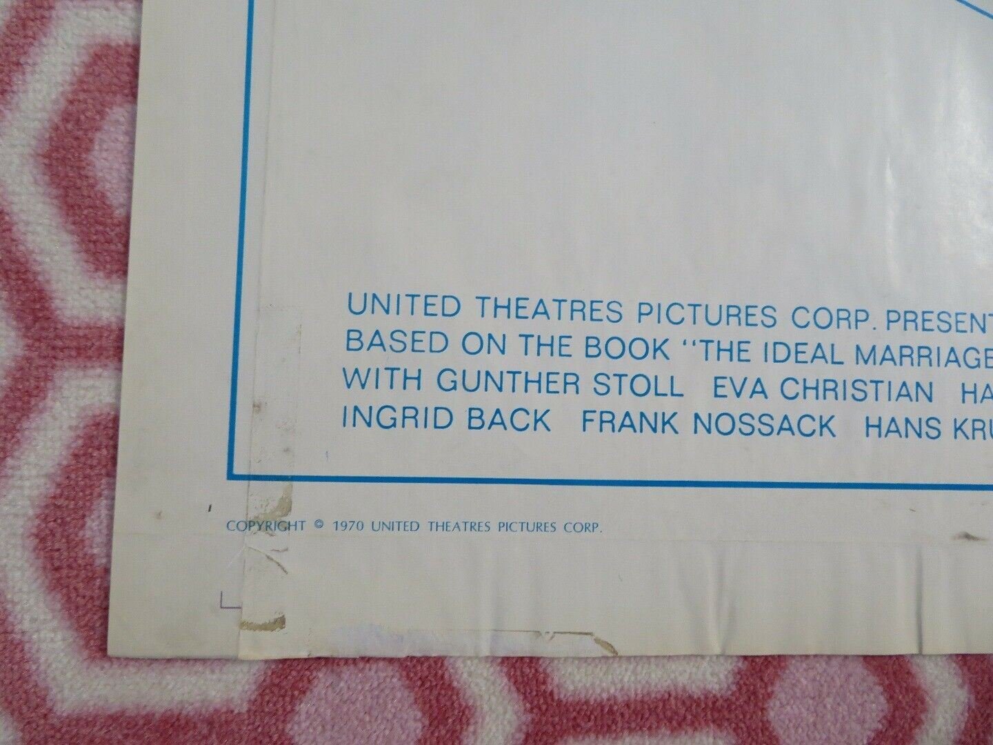 THE IDEAL MARRIAGE US ONE SHEET POSTER DR.TH.H.VAN DE VELDE 1970 Movie posters