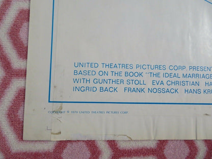 THE IDEAL MARRIAGE US ONE SHEET POSTER DR.TH.H.VAN DE VELDE 1970 Movie posters