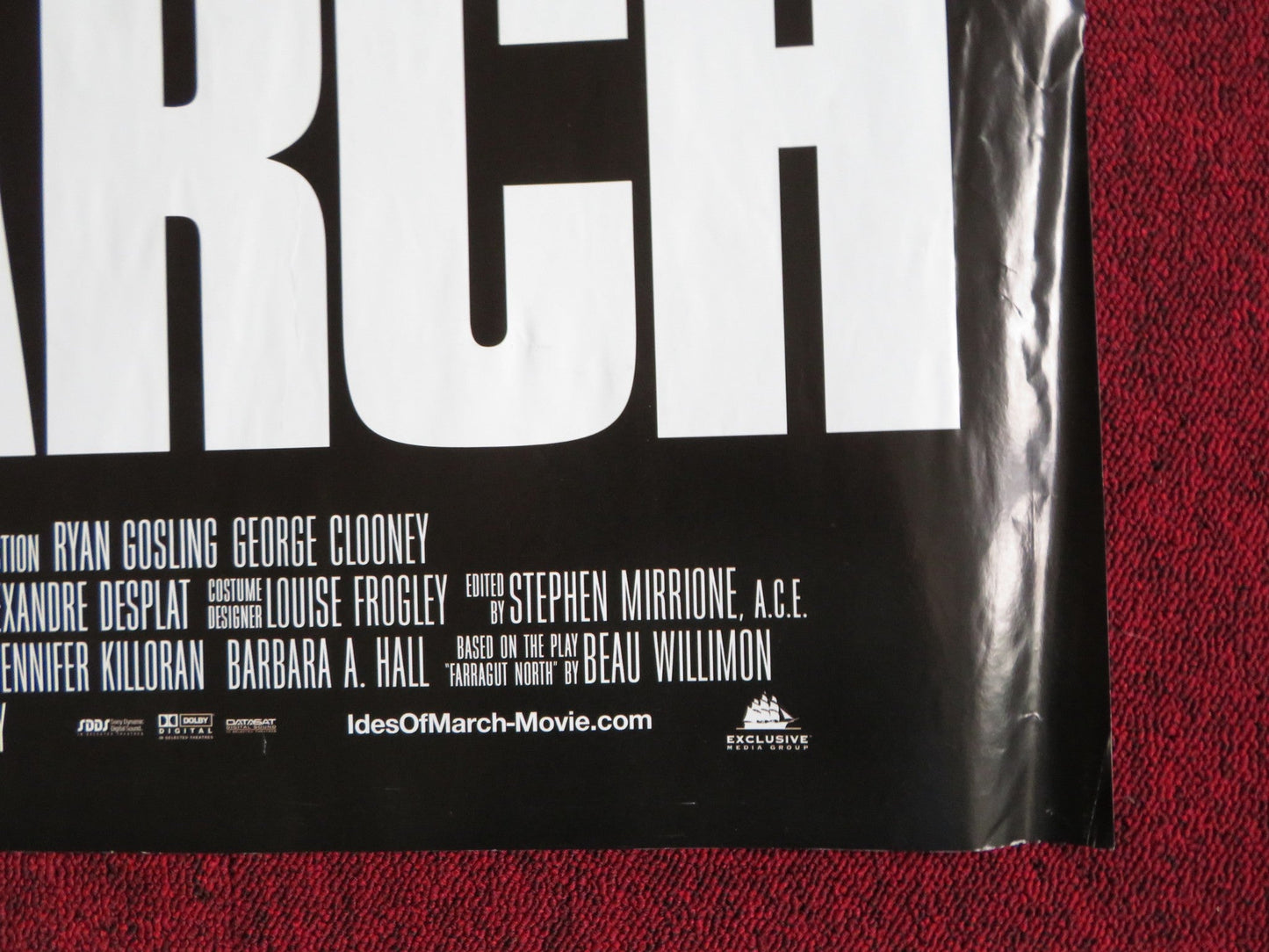 THE IDES OF MARCH UK QUAD (30"x 40") ROLLED POSTER RYAN GOSLING G. CLOONEY 2011 Rendezvous Cinema Movie posters