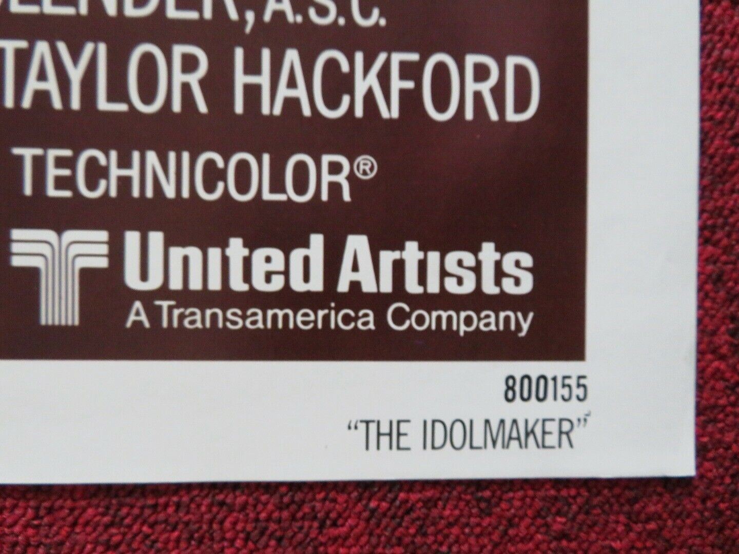 THE IDOLMAKER FOLDED US ONE SHEET POSTER RAY SHARKEY 1980 - Rendezvous Cinema