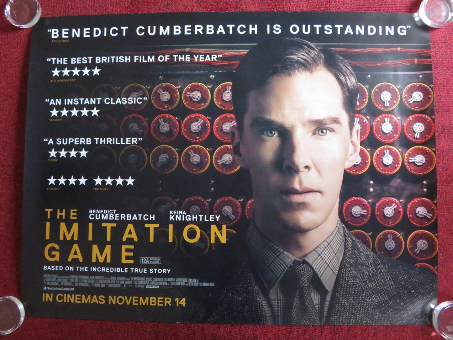 THE IMITATION GAME UK QUAD (30"x 40") ROLLED POSTER BENEDICT CUMBERBATCH 2014 Rendezvous Cinema Movie posters