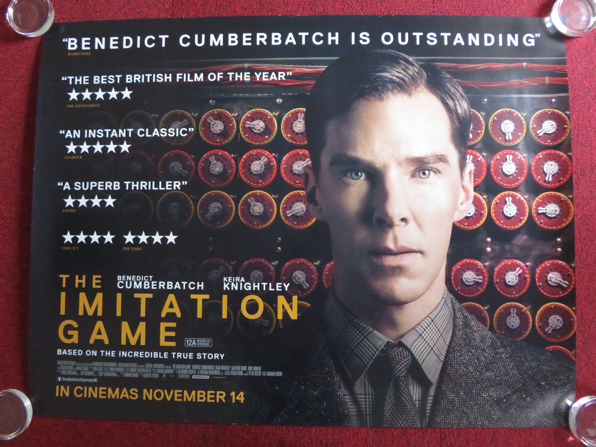 THE IMITATION GAME UK QUAD (30"x 40") ROLLED POSTER BENEDICT CUMBERBATCH 2014 Rendezvous Cinema Movie posters