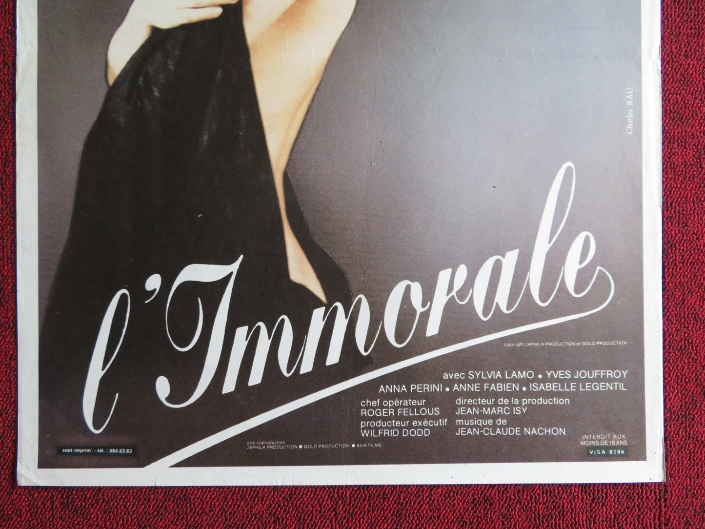 THE IMMORAL ONE FRENCH POSTER SYLVIA LAMO YVES JOUFFROY 1980 Rendezvous Cinema Movie posters
