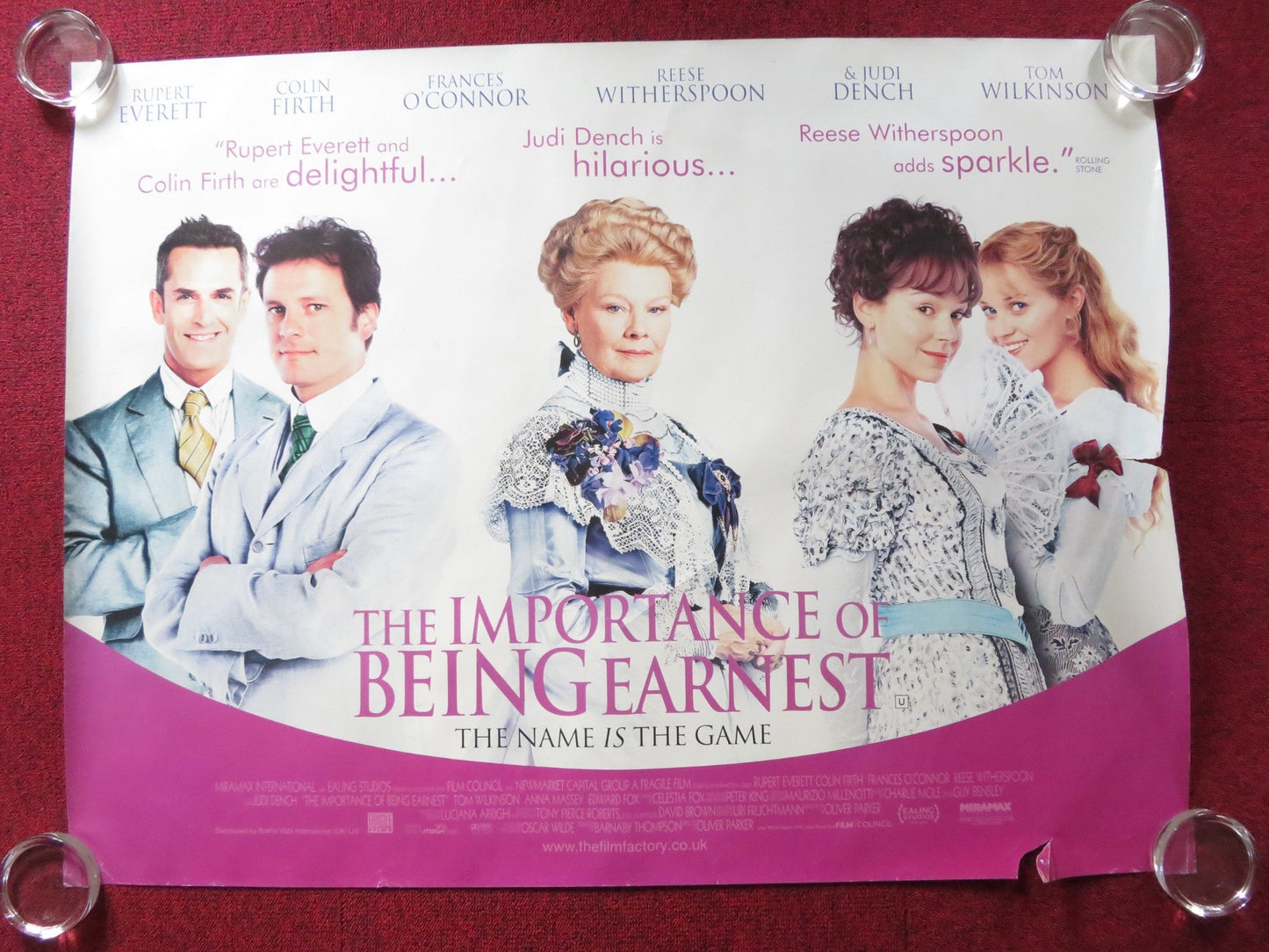 THE IMPORTANCE OF BEING EARNEST - b UK QUAD (30"x 40") ROLLED POSTER FIRTH 2002 Rendezvous Cinema Movie posters