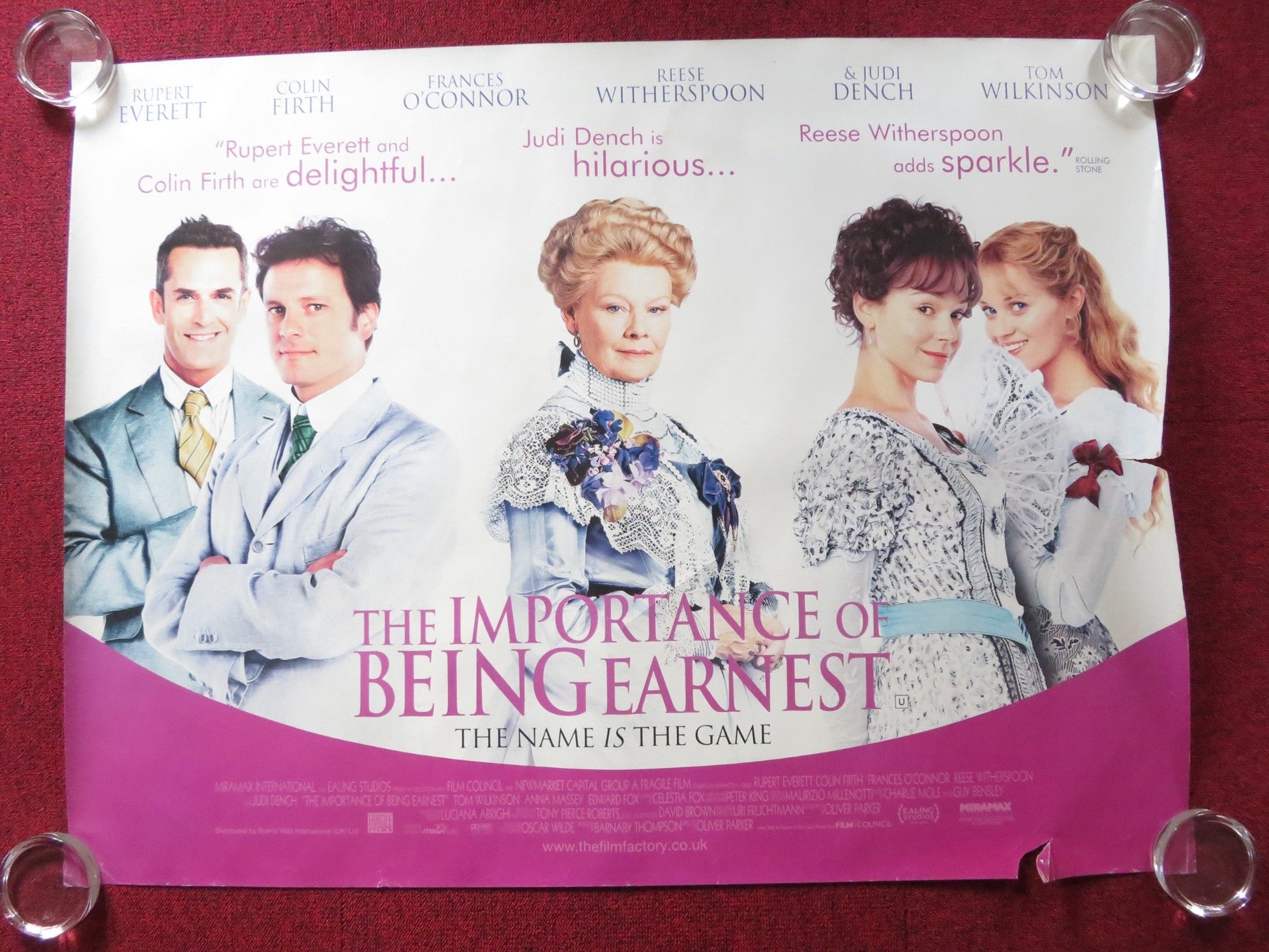 THE IMPORTANCE OF BEING EARNEST - b UK QUAD (30"x 40") ROLLED POSTER FIRTH 2002 Rendezvous Cinema Movie posters