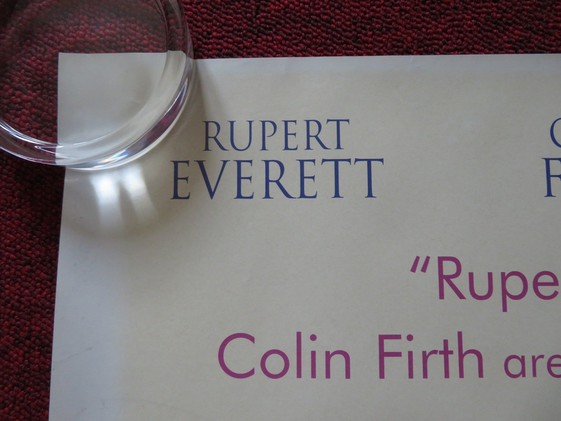 THE IMPORTANCE OF BEING EARNEST UK QUAD ROLLED POSTER RUPERT EVERETT 2002 Rendezvous Cinema Movie posters