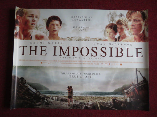 THE IMPOSSIBLE UK QUAD (30"x 40") ROLLED POSTER NAOMI WATTS EWAN MCGREGOR 2012 Rendezvous Cinema Movie posters