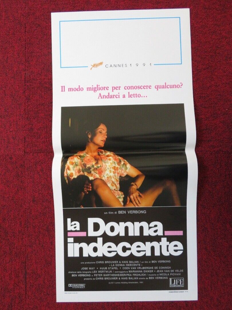 THE INDECENT WOMAN ITALIAN LOCANDINA (27.5"x13") POSTER JOSE WAY 1991 Movie posters