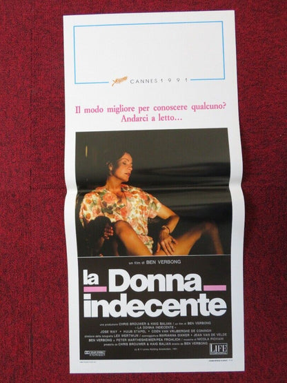 THE INDECENT WOMAN ITALIAN LOCANDINA (27.5"x13") POSTER JOSE WAY 1991 Movie posters