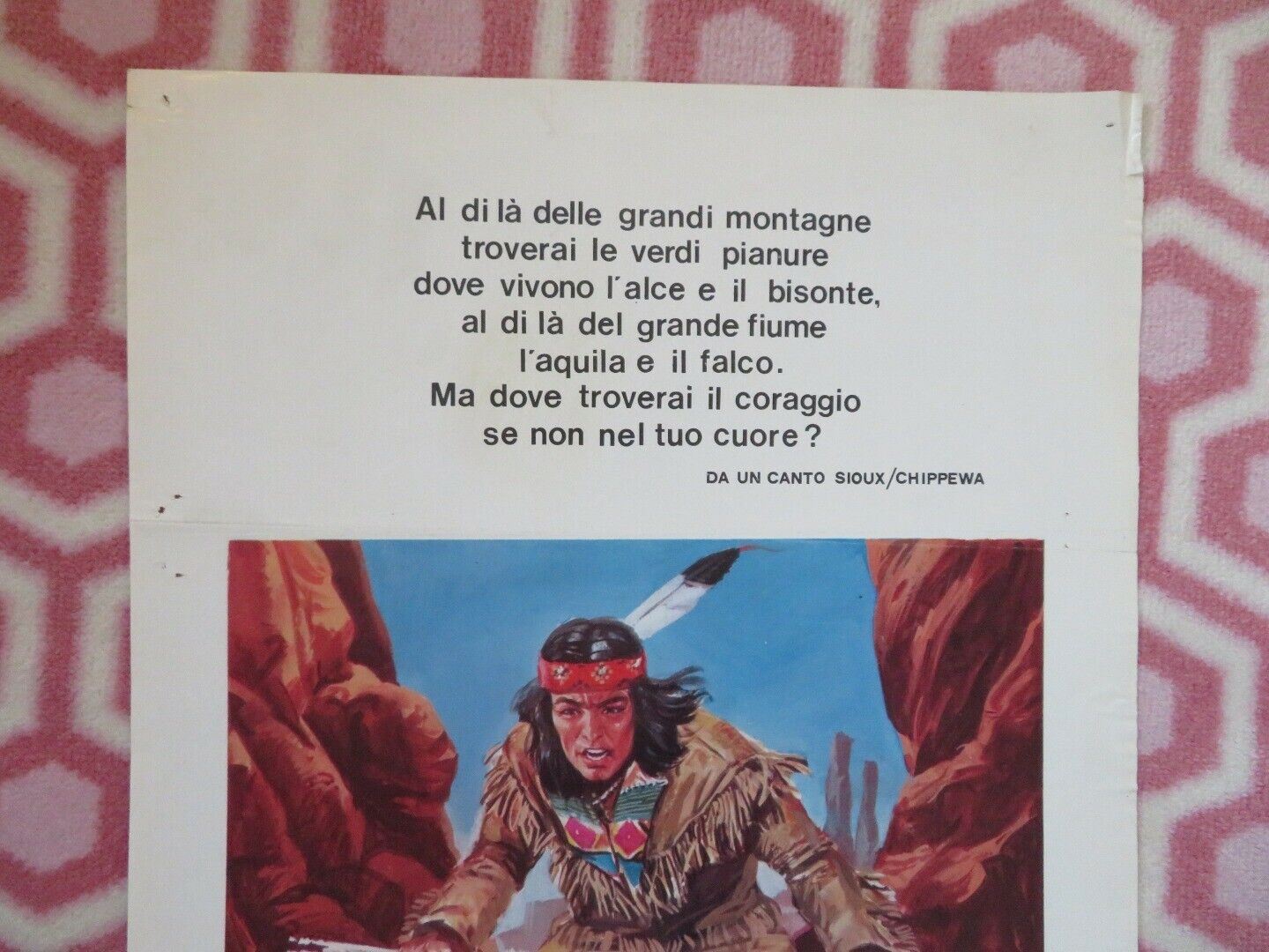 THE INDIAN LA PROVA DEL CORAGGIO ITALIAN LOCANDINA (27.5"x13") POSTER 1978 Movie posters