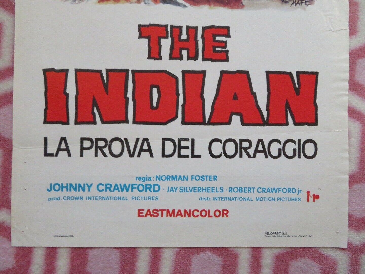 THE INDIAN LA PROVA DEL CORAGGIO ITALIAN LOCANDINA (27.5"x13") POSTER 1978 Movie posters