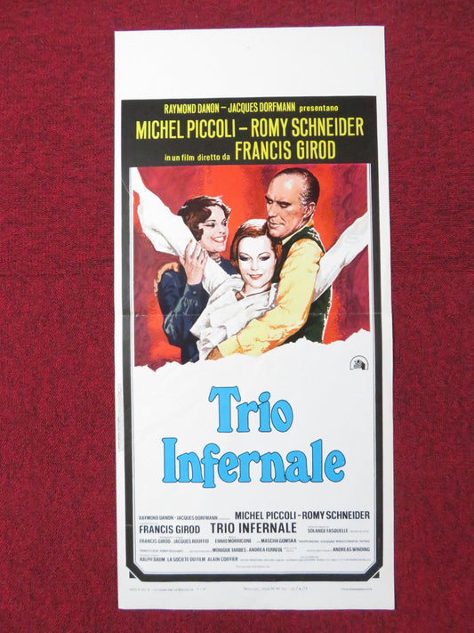 THE INFERNAL TRIO ITALIAN LOCANDINA POSTER MICHEL PICCOLI ROMY SCHNEIDER 1974 Rendezvous Cinema Movie posters