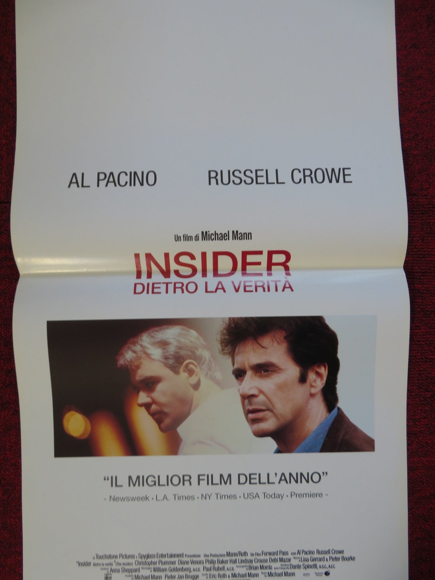 THE INSIDER ITALIAN LOCANDINA (27.5"x13") POSTER AL PACINO RUSSELL CROWE 1999 Rendezvous Cinema Movie posters