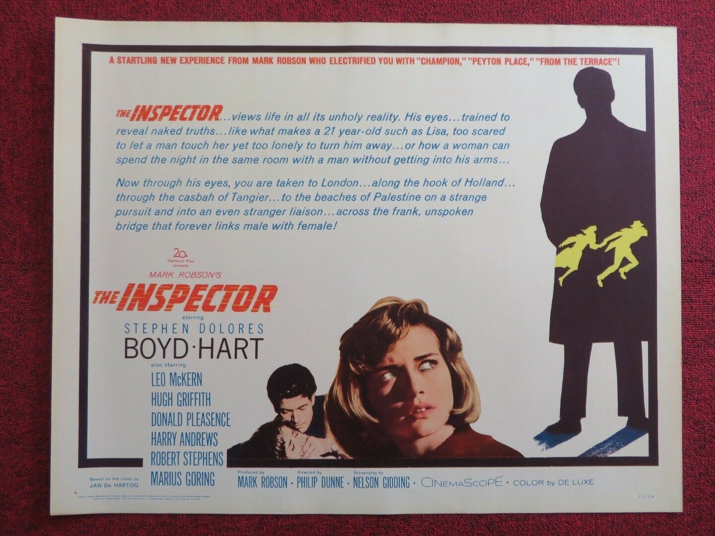 THE INSPECTOR / Lisa US HALF SHEET (22"x 28") POSTER STEPHEN DOLORES 1962 Movie posters