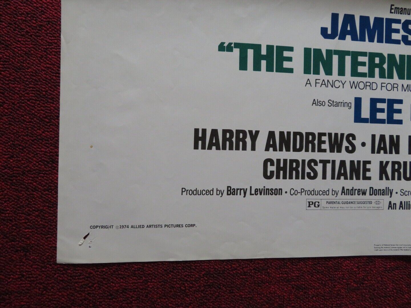 THE INTERNECINE PROJECT FOLDED US ONE SHEET POSTER JAMES COBURN LEE GRANT Movie posters