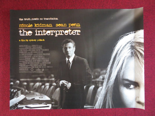 THE INTERPRETER QUAD (30"x 40") ROLLED POSTER NICOLE KIDMAN SEAN PENN 2005 Rendezvous Cinema Movie posters