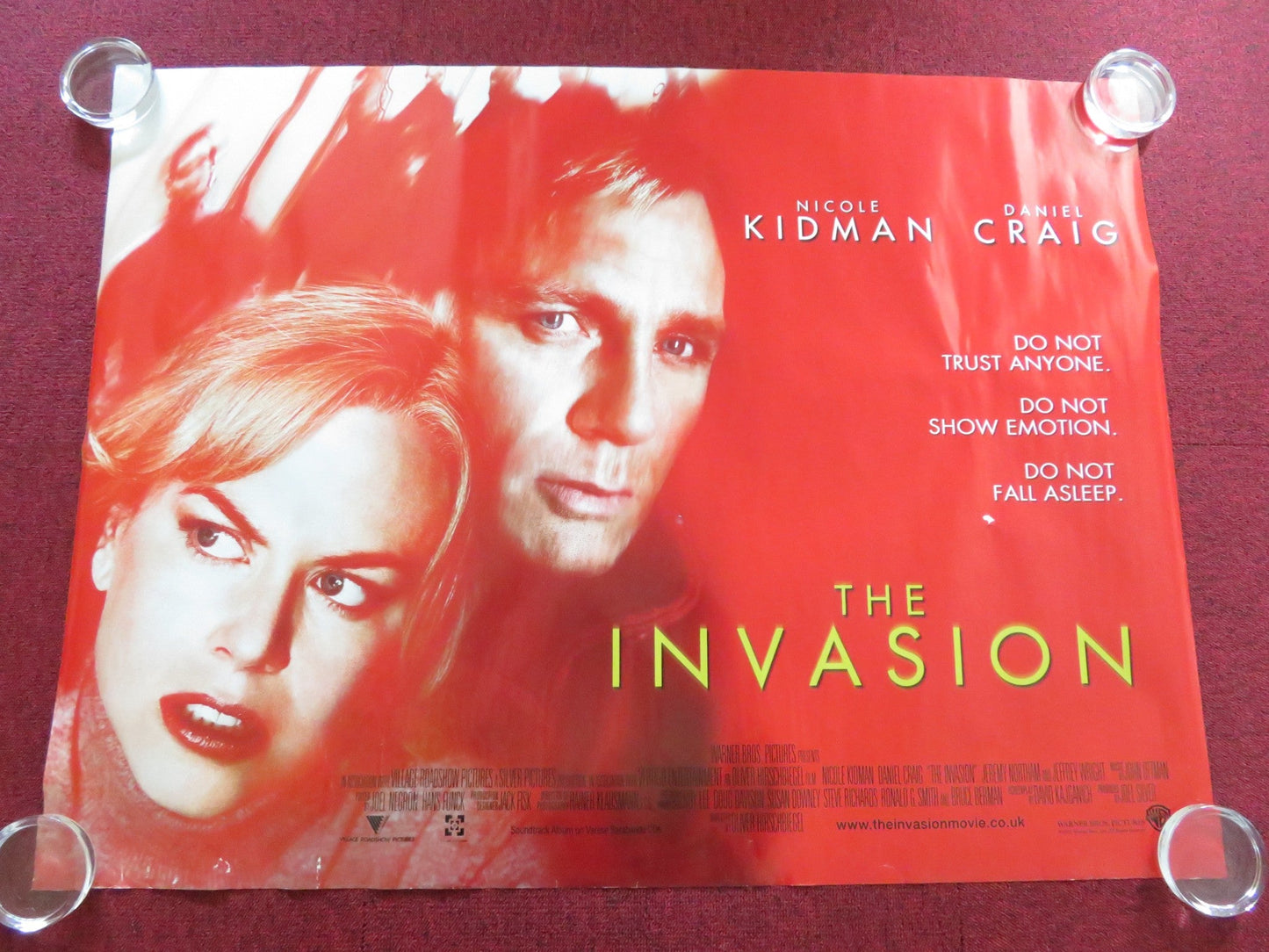THE INVASION UK QUAD ROLLED POSTER DANIEL CRAIG NICOLE KIDMAN 2007 Rendezvous Cinema Movie posters
