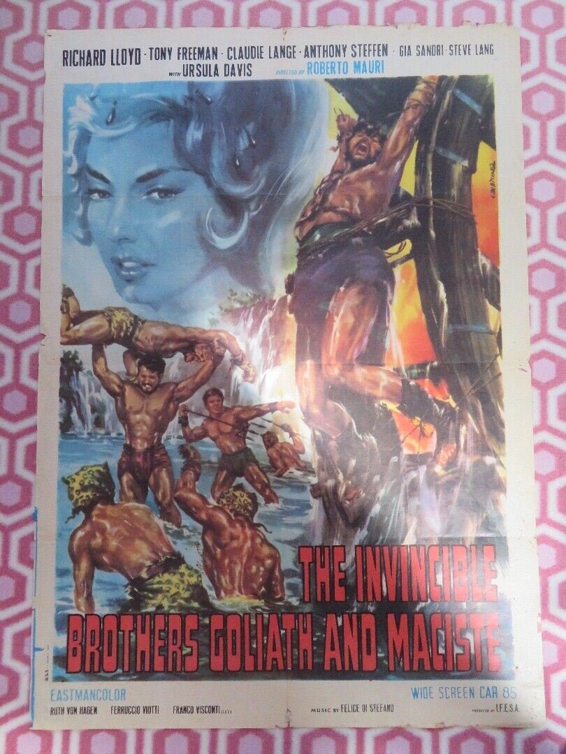 THE INVINCIBLE BROTHERS GOLIATH AND MACISTE ITALIAN (39.5"x 27") POSTER 1964 Movie posters