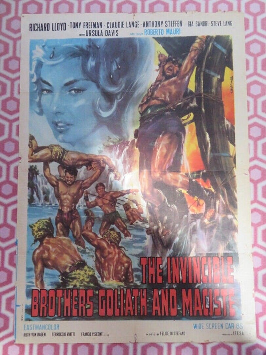 THE INVINCIBLE BROTHERS GOLIATH AND MACISTE ITALIAN (39.5"x 27") POSTER 1964 Movie posters