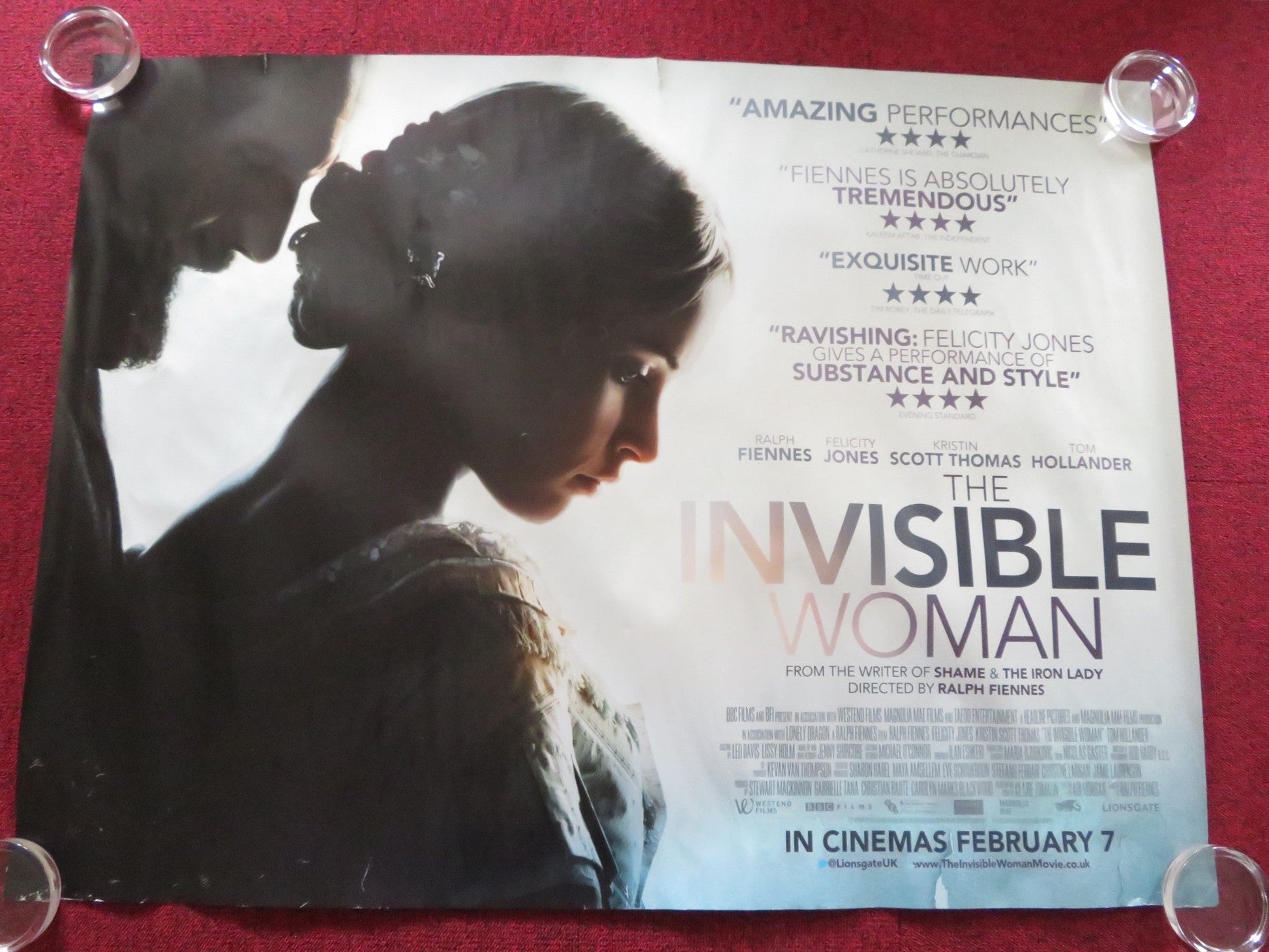 THE INVISIBLE WOMAN UK QUAD ROLLED POSTER FELICITY JONES JOHN KAVANAGH 2013 Rendezvous Cinema Movie posters
