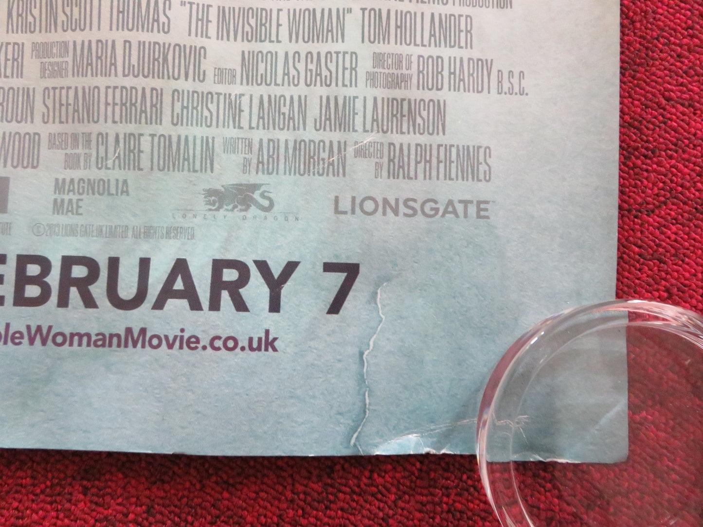 THE INVISIBLE WOMAN UK QUAD ROLLED POSTER FELICITY JONES JOHN KAVANAGH 2013 Rendezvous Cinema Movie posters