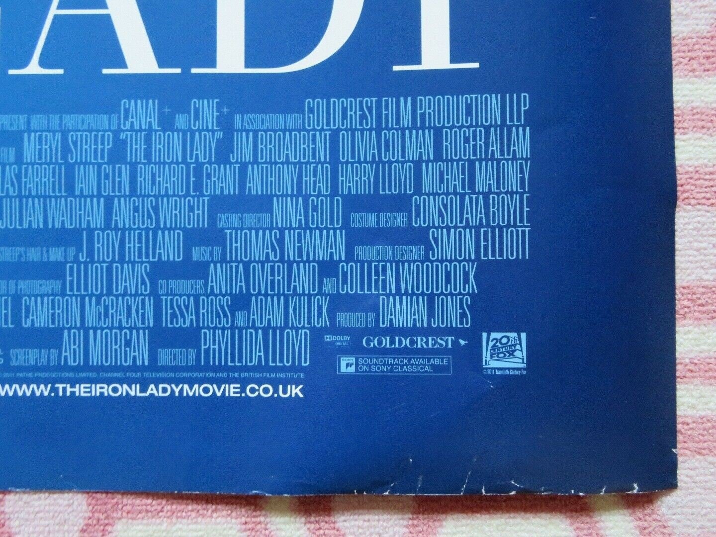 THE IRON LADY QUAD (30"x 40") ROLLED POSTER MERYL STREEP JIM BROADBENT 2011 Movie posters