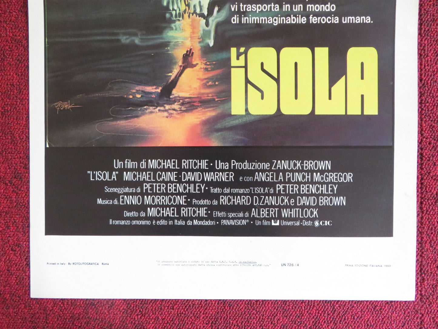 THE ISLAND ITALIAN LOCANDINA POSTER MICHAEL CAINE DAVID WARNER 1980 Rendezvous Cinema Movie posters