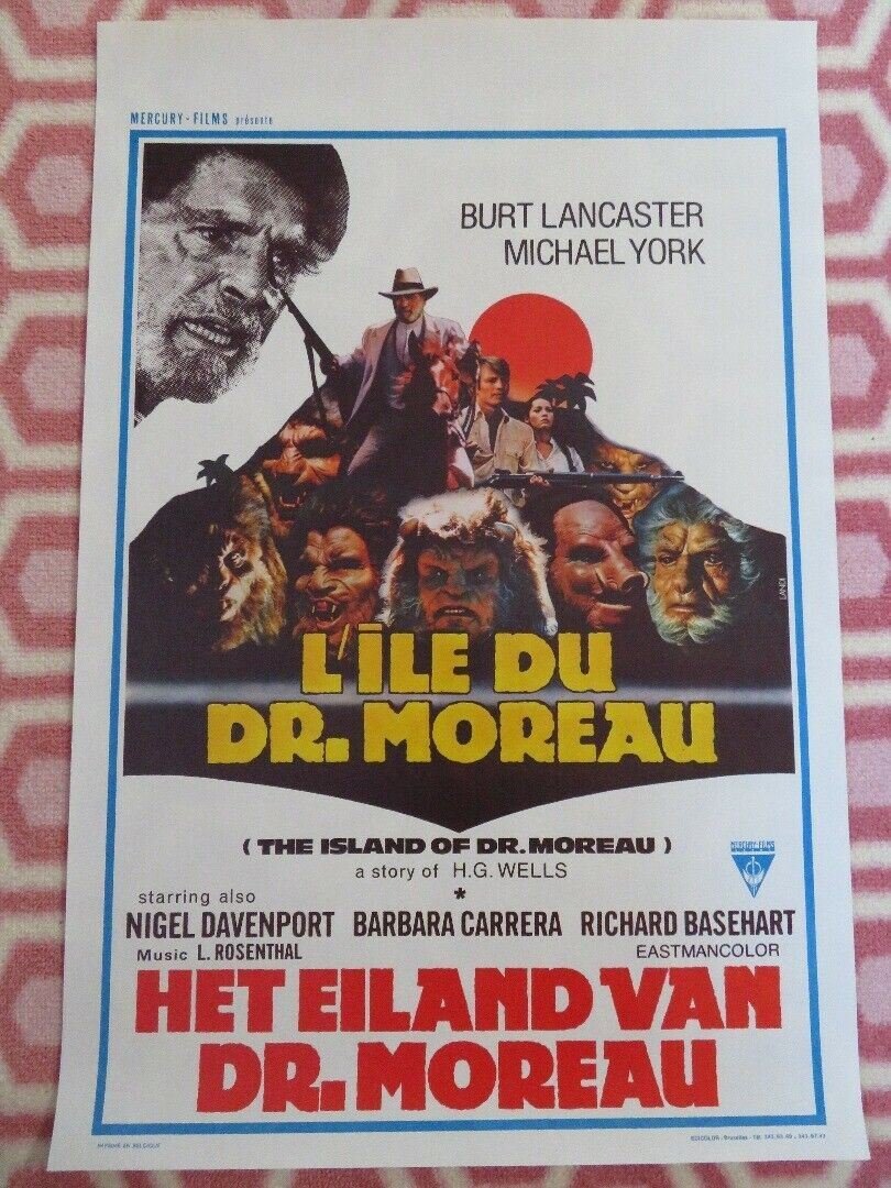 THE ISLAND OF DR.MOREAU / L'ILE DU DR.MOREAU BELGIUM (21.5"x 14.5") POSTER 1977 Movie posters