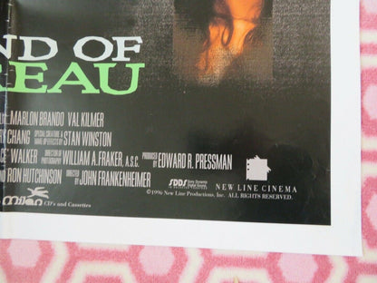 THE ISLAND OF DR.MOREAU ONE SHEET POSTER VAL KILMER MARLON BRANDO '96 Movie posters