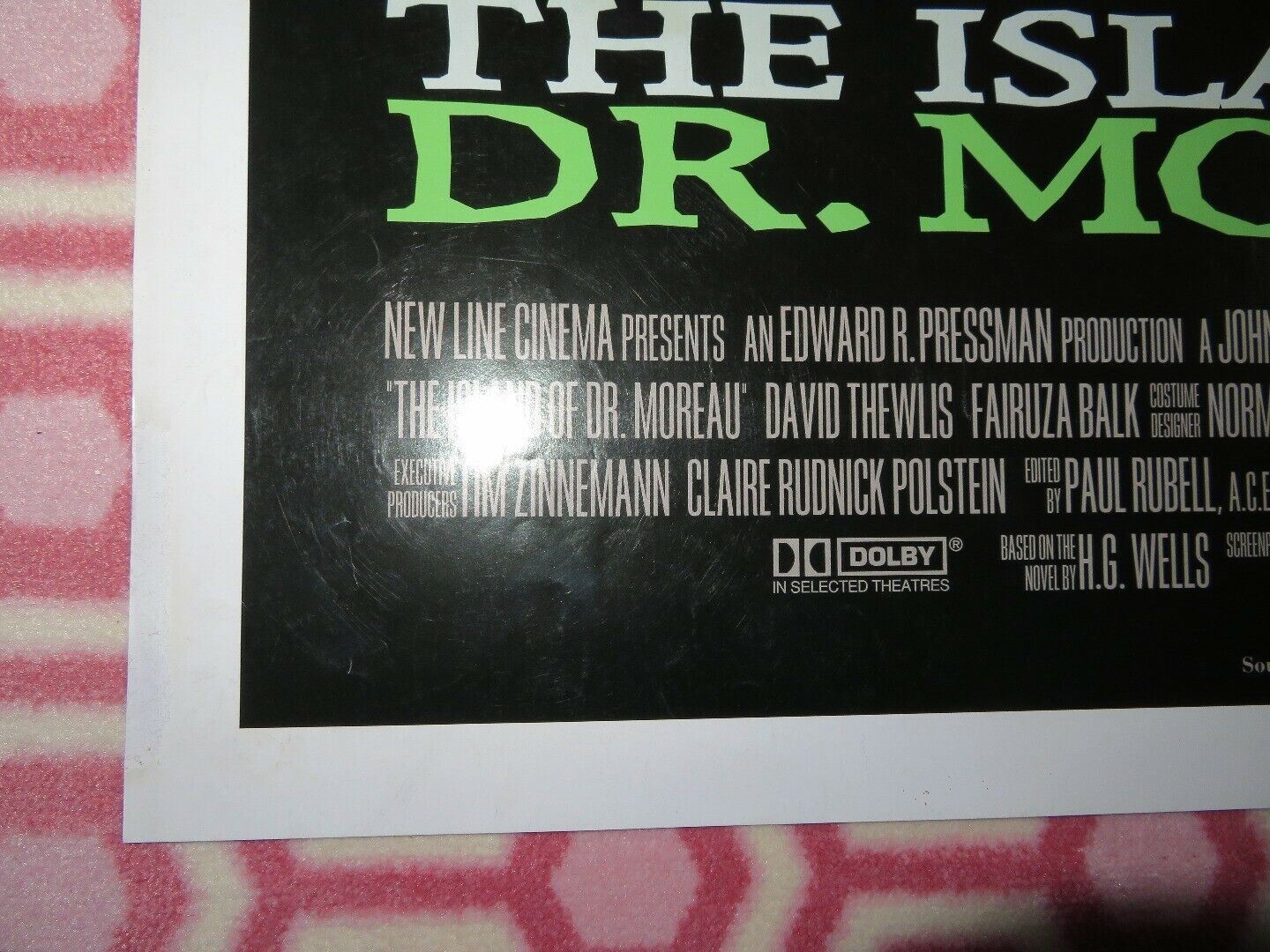 THE ISLAND OF DR.MOREAU ONE SHEET POSTER VAL KILMER MARLON BRANDO '96 Movie posters