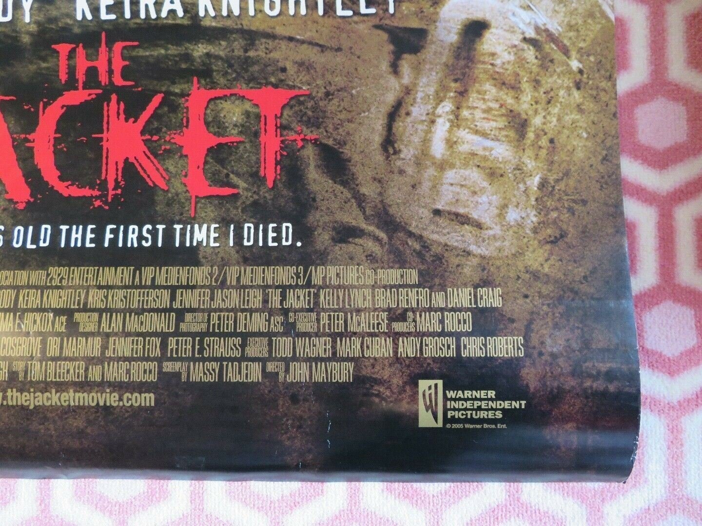 THE JACKET US ONE SHEET ROLLED POSTER ADRIEN BRODY KEIRA KNIGHTLEY 2005 Movie posters