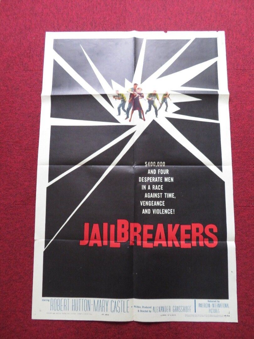 THE JAILBREAKERS FOLDED US ONE SHEET POSTER ROBERT HUTTON MARY CASTLE 1959 Movie posters