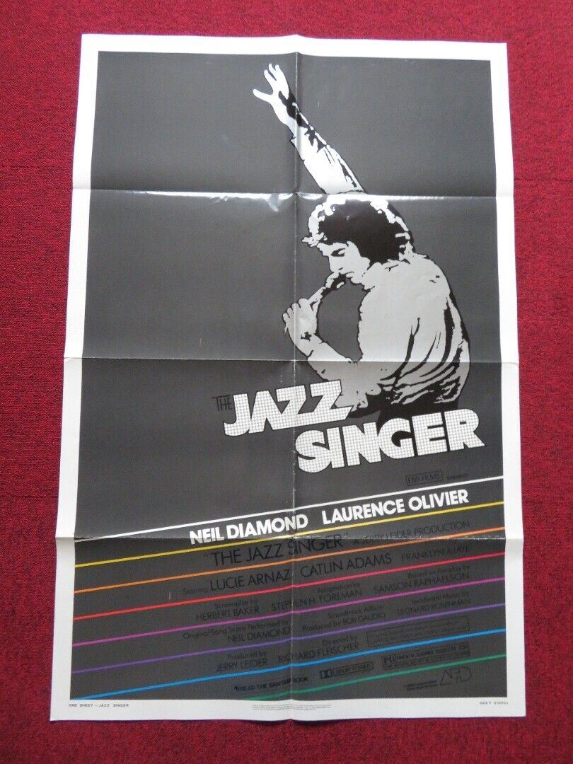 THE JAZZ SINGER FOLDED US ONE SHEET POSTER NEIL DIAMOND LAURENCE OLIVIER 1980 - Rendezvous Cinema