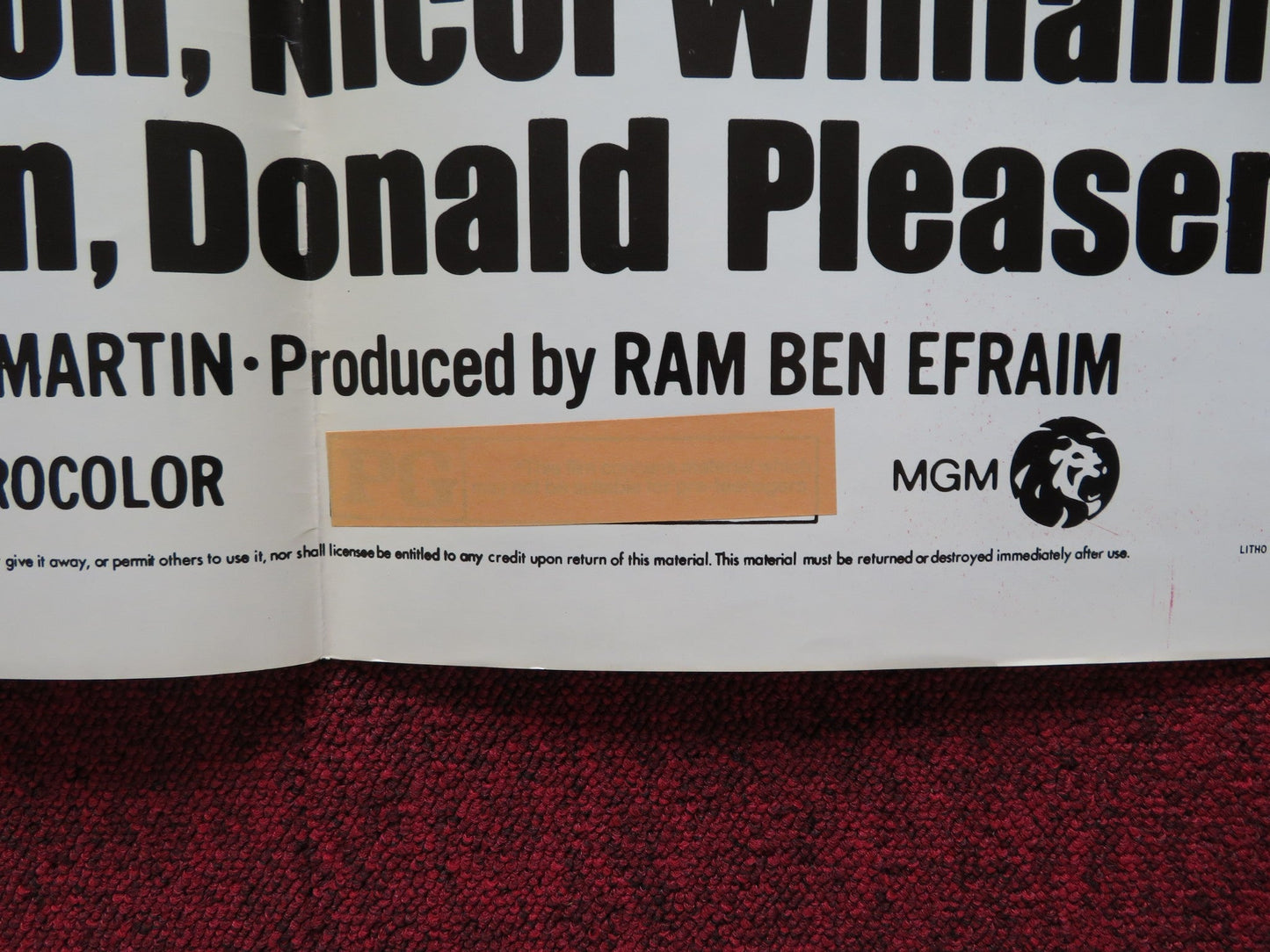 THE JERUSALEM FILE FOLDED US ONE SHEET POSTER BRUCE DAVISON N. WILLIAMSON 1971 Rendezvous Cinema Movie posters