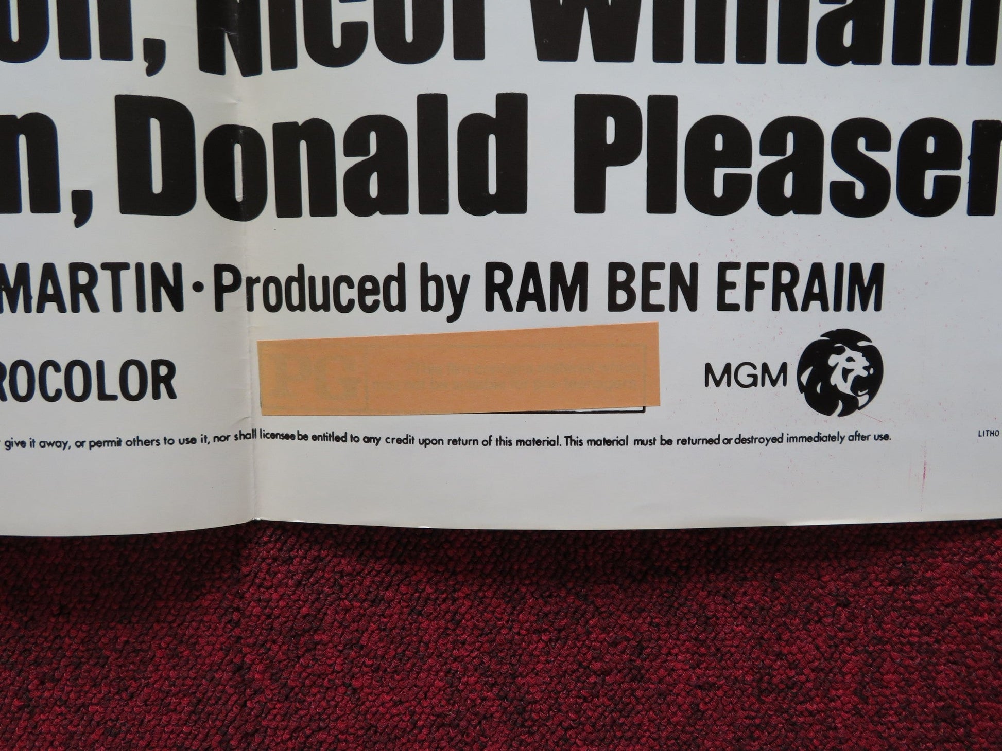 THE JERUSALEM FILE FOLDED US ONE SHEET POSTER BRUCE DAVISON N. WILLIAMSON 1971 Rendezvous Cinema Movie posters