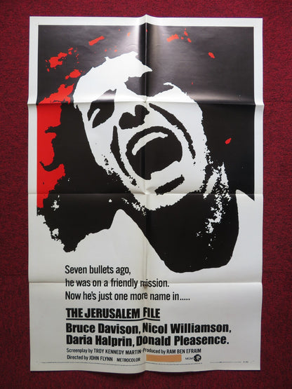 THE JERUSALEM FILE FOLDED US ONE SHEET POSTER BRUCE DAVISON N. WILLIAMSON 1971 Rendezvous Cinema Movie posters