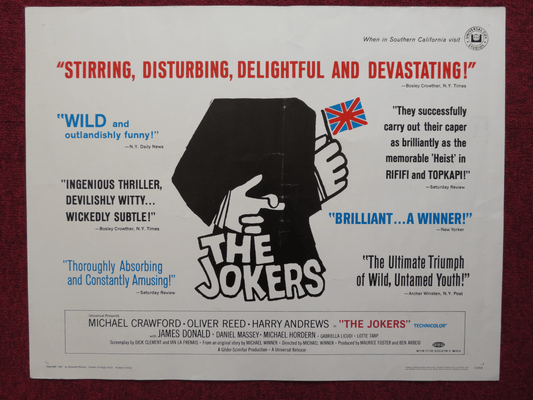 THE JOKERS US HALF SHEET (22"x 28") POSTER MICHAEL CRAWFORD OLIVER REED 1967 Rendezvous Cinema Movie posters