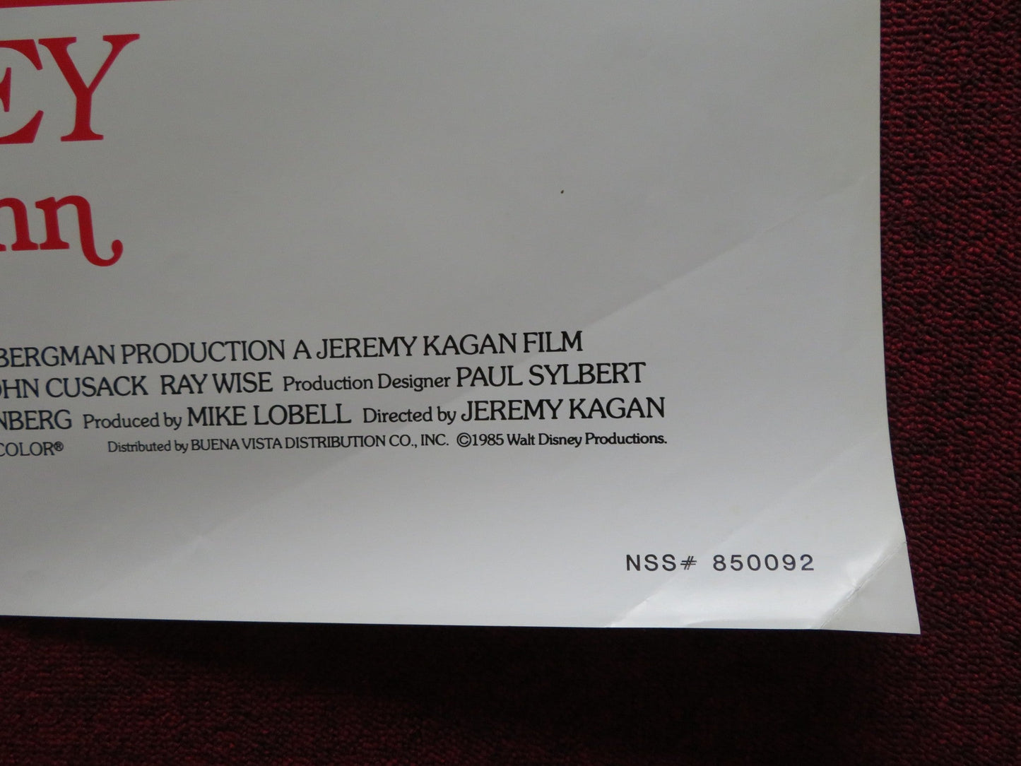 THE JOURNEY OF NATTY GANN FOLDED US ONE SHEET POSTER DISNEY M. SALENGER 1985 Rendezvous Cinema Movie posters