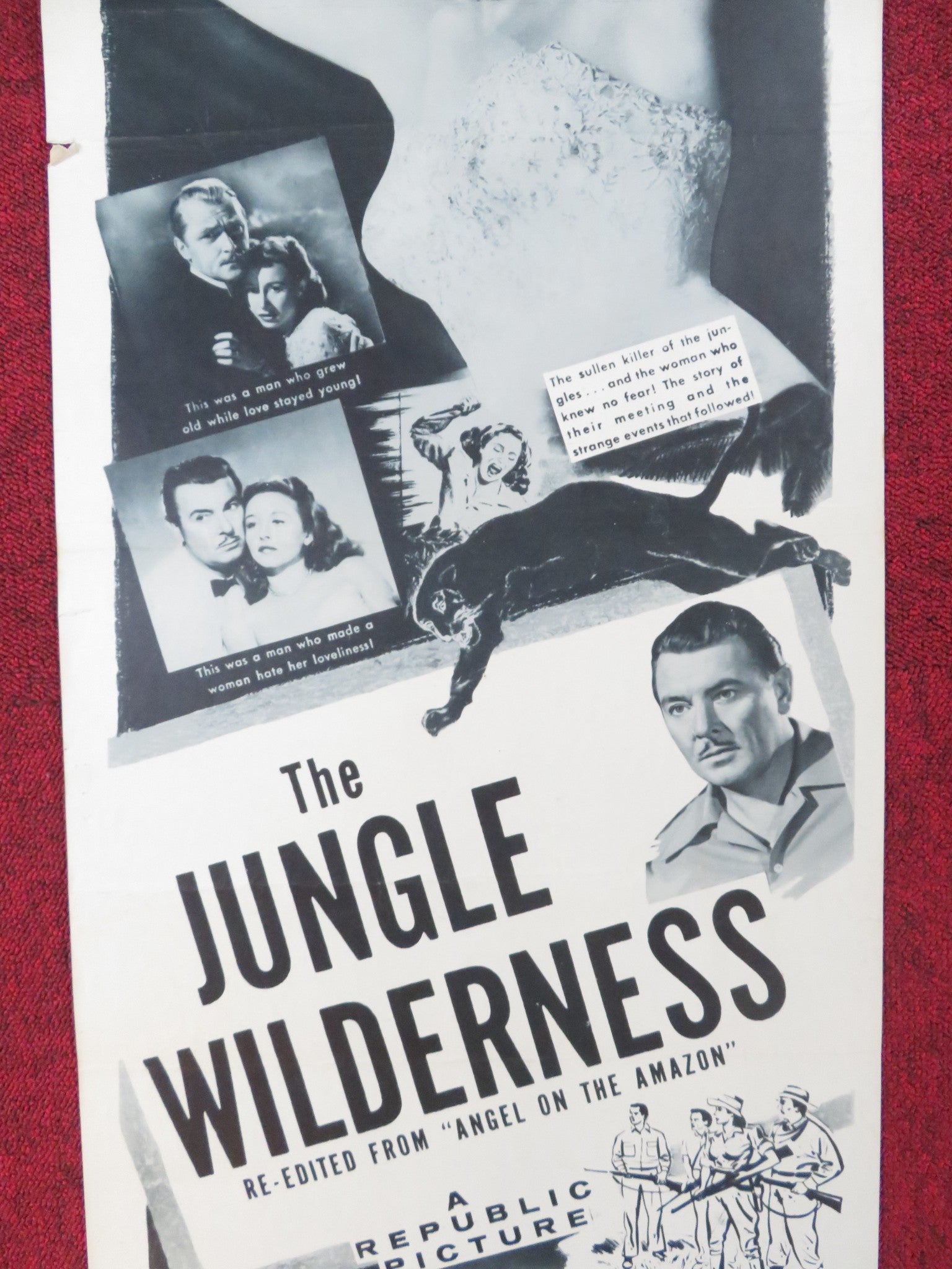 THE JUNGLE WILDERNESS US INSERT (14"x 36") POSTER GEORGE BRENT VERA RALSTON 1954 Rendezvous Cinema Movie posters