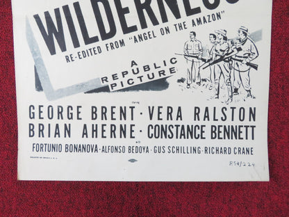 THE JUNGLE WILDERNESS US INSERT (14"x 36") POSTER GEORGE BRENT VERA RALSTON 1954 Rendezvous Cinema Movie posters