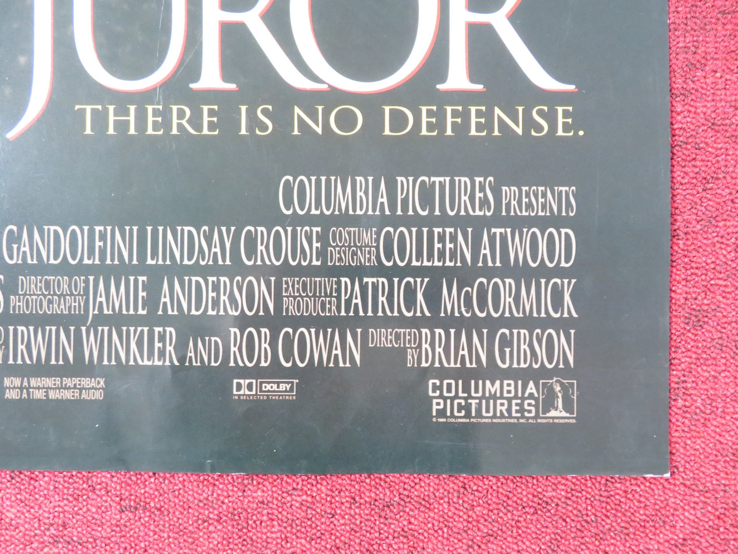 THE JUROR FOLDED US ONE SHEET POSTER DEMI MOORE ALEC BALDWIN 1996 Rendezvous Cinema Movie posters