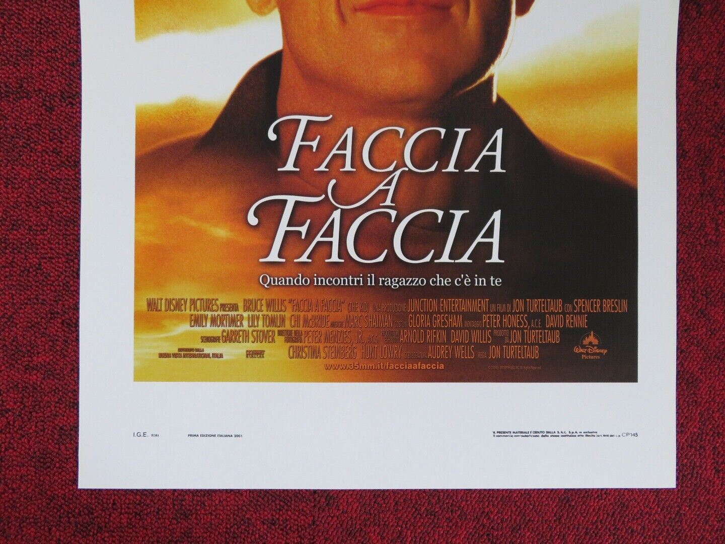 THE KID ITALIAN LOCANDINA (27.5"x13") POSTER BRUCE WILLIS SPENCER BRESLIN 2001 Rendezvous Cinema Movie posters