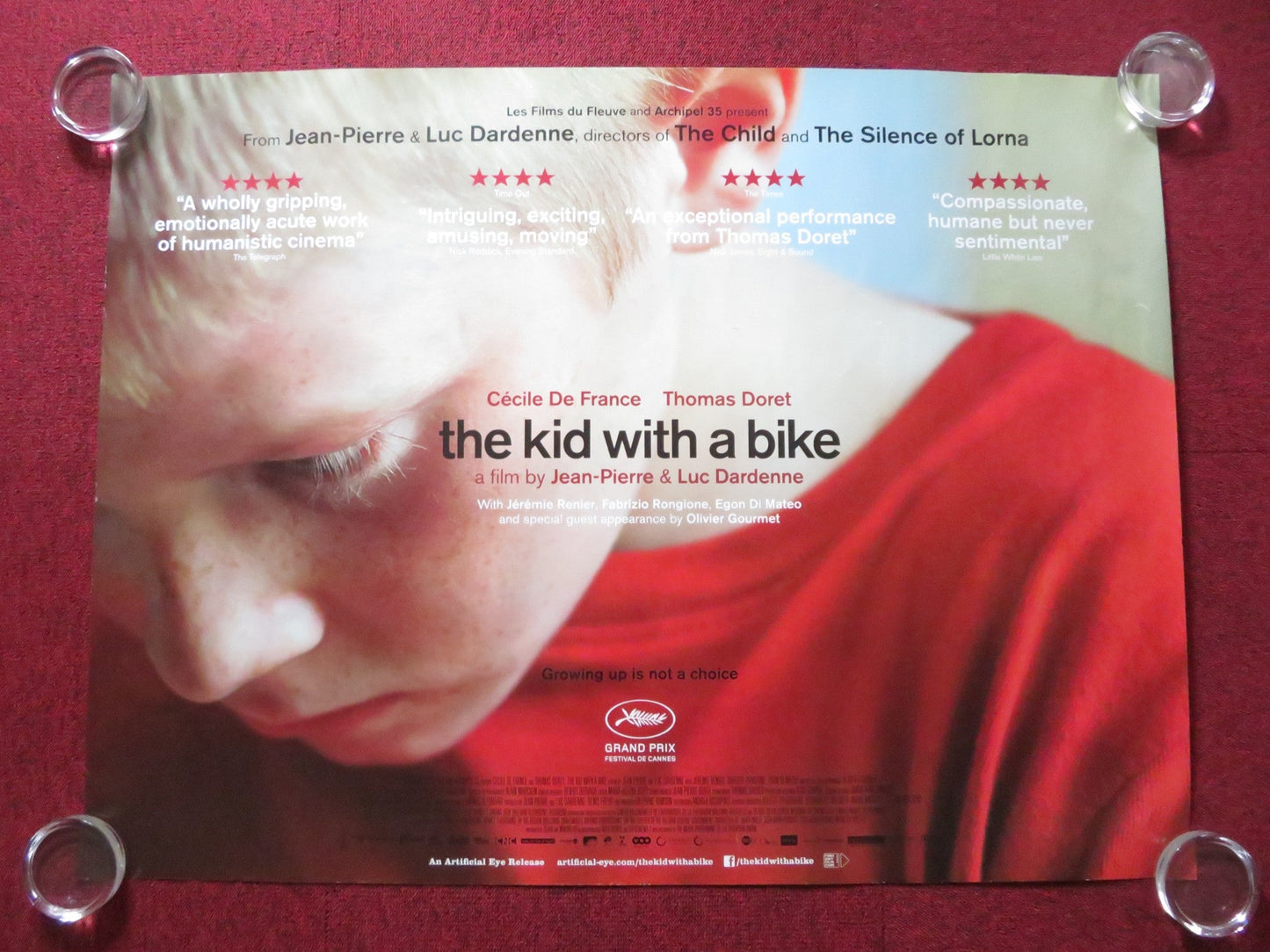 THE KID WITH A BIKE - B UK QUAD (30"x 40") ROLLED POSTER THOMAS DORET 2011 Rendezvous Cinema Movie posters